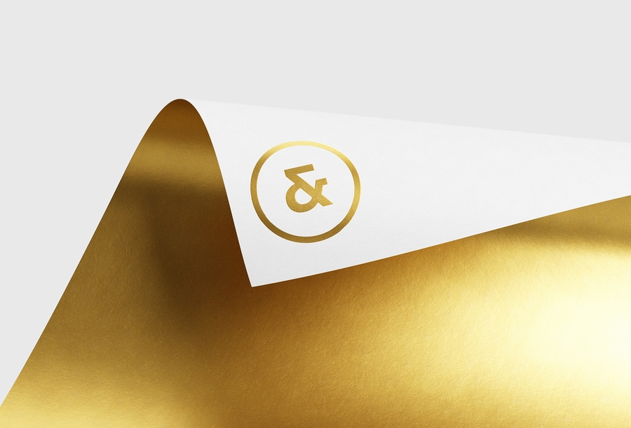 Golden foil logo mockup